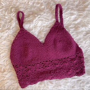 Hollister Purple Knit Crop Top